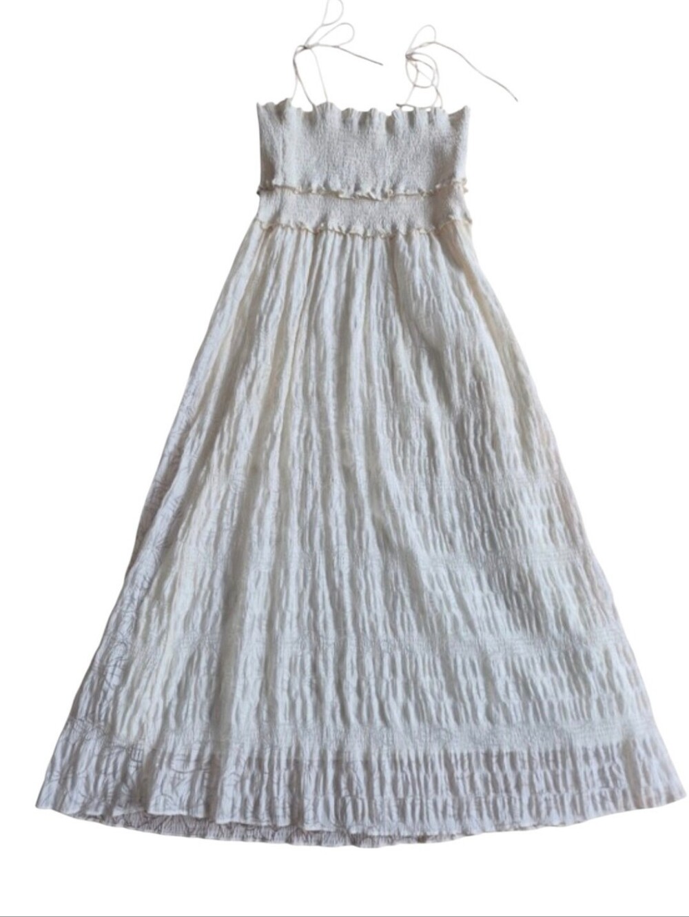 Jacquie The Label Julliette Dress White Midi Cottagecore Size M